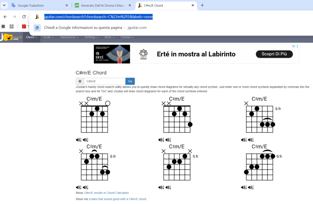 Come trovare un accordo, conosciuto nel nome,
con "J chords"